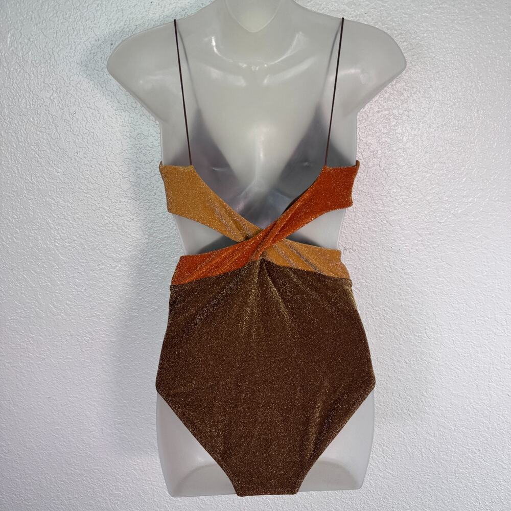 Its Now Cool Swimsuit Womens Medium Riot One Piece Metallic Shimmer Free People - Picture 2 of 8